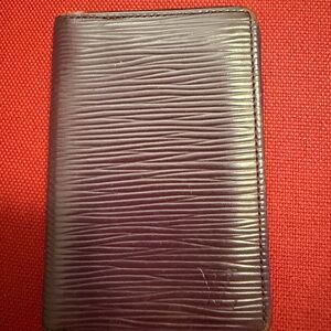 Authentic Louis Vuitton Epi Eggplant half fold card holder